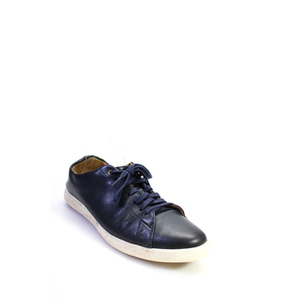 Cole Haan Grand.OS Mens Navy Leather Low Top Fashion Sneakers Shoes Size 10